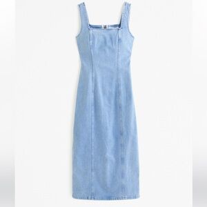 Abercrombie & Fitch Denim Column Midi Dress